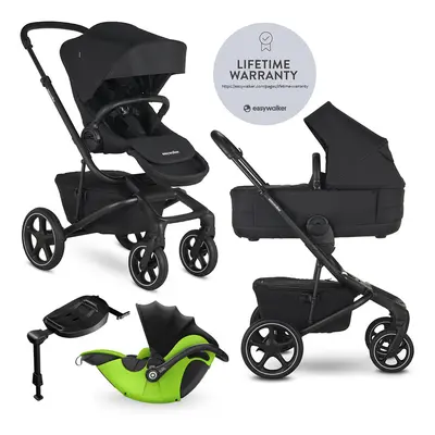 EASYWALKER - Kočárek kombinovaný Jimmey 2v1 Pepper Black LITE RWS + KIDDY Evoluna i-size 2 + zák