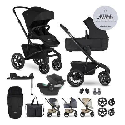 EASYWALKER - Kočárek kombinovaný Jimmey Pepper Black XXL AIR + RWS + CYBEX Aton B2 i-Size +zákla