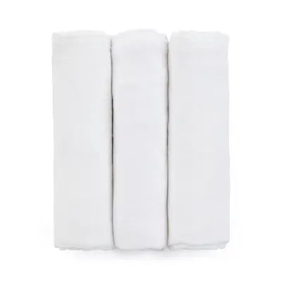 PETITE&MARS - Sada plenek bambusová mušelínová 3ks Moussy Total White, 68 x 68 cm