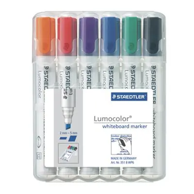 STAEDTLER - Popisovač na tabule, 2,5 mm, zkosený hrot, "Lumocolor 351 B" (6 ks)