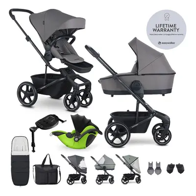 EASYWALKER - Kočárek kombinovaný Harvey? Pebble Grey XXL RWS + KIDDY Evoluna i-size 2 + základna