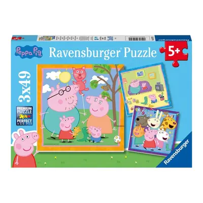 RAVENSBURGER - Prasátko Peppa 3x49 dílků