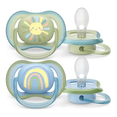 PHILIPS AVENT - Šidítko Ultra air Obrázek 0-6m chlapec (duha), 2ks