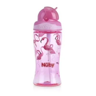 NUBY - Hrnek netekoucí se sklápěcí brčkem 360 ml-růžová