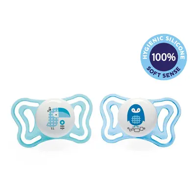 CHICCO - Šidítko Physio Light silikonové chlapec - tukan/tučňák 2 ks, 2-6 m+