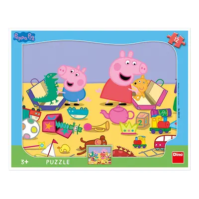 DINO - Peppa Pig Si Hraje 12 dílků Deskové Tvary Puzzle