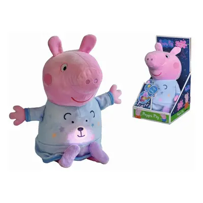 SIMBA - Peppa Pig 2v1 plyšový usínáček, hrající + světlo, modrý, 25 cm