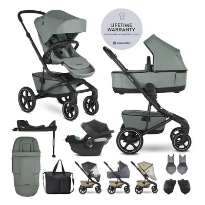 EASYWALKER - Kočárek kombinovaný Jimmey Thyme Green XXL RWS + CYBEX Aton B2 i-Size + základna