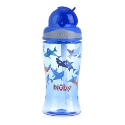 NUBY - Hrnek netekoucí se sklápěcí brčkem 360 ml-modrá