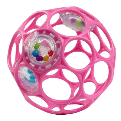 OBALL - Hračka RATTLE 10 cm 0m+ dark pink