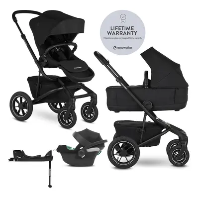 EASYWALKER - Kočárek kombinovaný Jimmey 2v1 Pepper Black LITE AIR + CYBEX Aton B2 i-Size + zákla