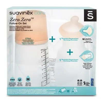 SUAVINEX - ANTIKOLIKOVÁ LÁHVIČKA ZERO ZERO 270 ml M - SADA