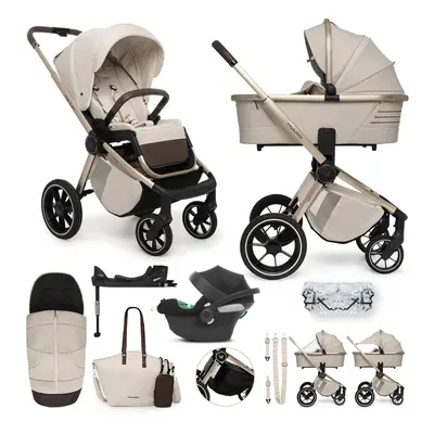 MUUVO - Kočárek kombinovaný Quick Boho Brown set 2v1 + CYBEX Aton B2 i-Size + základna