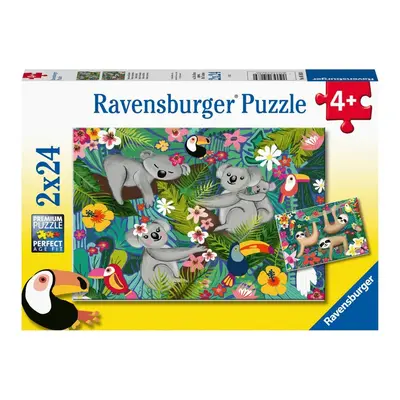 RAVENSBURGER - Koaly a lenochodi 2x24 dílků