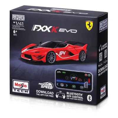 MAISTO - RC - DIE-CAST METAL se světly, Ferrari FXX-K EVO, červená, 2,4GHz, USB, XTR, Bluetooth 