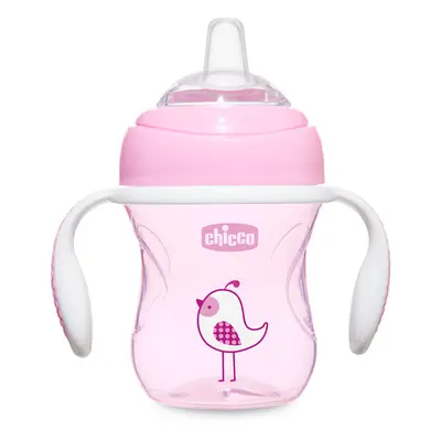 CHICCO - Hrneček Chicco Učíme se s držadly 200 ml,růžový, 4m +