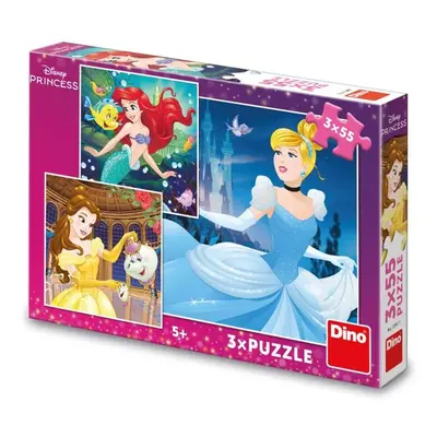 DINO - Veselé Princezny 3X55 Puzzle