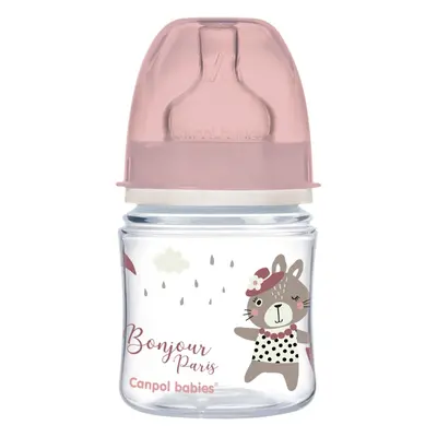 CANPOL BABIES - Láhev se širokým hrdlem Bonjour Paris 120 ml růžová