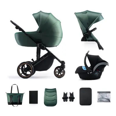 KINDERKRAFT - SELECT Kočárek kombinovaný 3v1 Prime 2 Dark Green, Premium