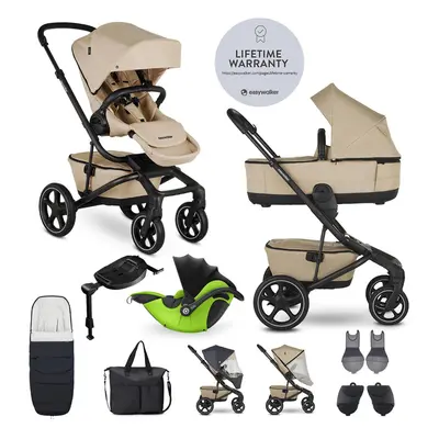 EASYWALKER - Kočárek kombinovaný Jimmey Sand Taupe XXL RWS + KIDDY Evoluna i-size 2 + základna