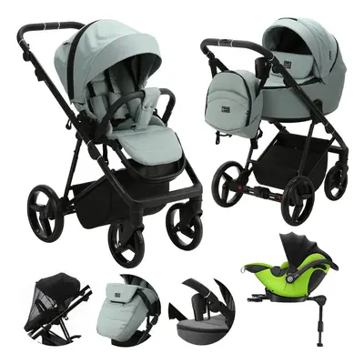 ADAMEX - Kočárek kombinovaný Blanc Standard Green + KIDDY Evoluna i-size 2 + základna