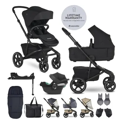 EASYWALKER - Kočárek kombinovaný Jimmey Pepper Black XXL RWS + CYBEX Aton B2 i-Size + základna