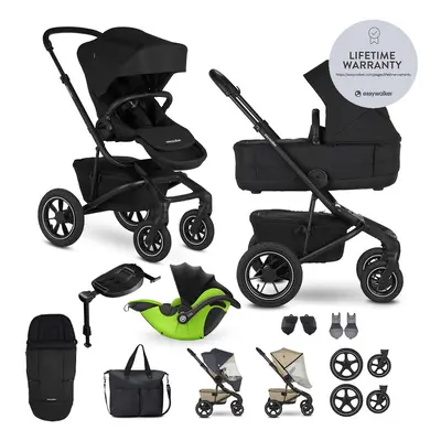 EASYWALKER - Kočárek kombinovaný Jimmey Pepper Black XXL AIR + RWS + KIDDY Evoluna i-size 2 +zák