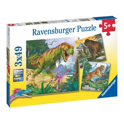 RAVENSBURGER - Dinosauři a čAction Series Mini 3x49 dílků