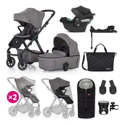 PETITE&MARS - Kočárek kombinovaný ICON 2v1 Dove Grey XXL RWS + CYBEX Aton B2 i-Size + základna