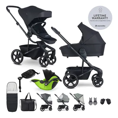 EASYWALKER - Kočárek kombinovaný Harvey? Midnight Black XXL RWS + KIDDY Evoluna i-size 2 + zákla