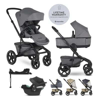 EASYWALKER - Kočárek kombinovaný Jimmey 2v1 Iris Grey LITE RWS + CYBEX Aton B2 i-Size + základna