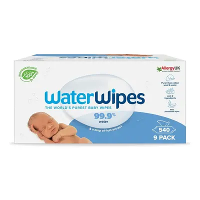 WATERWIPES - 9x 100% BIO odbouratené ubrousky 60 ks