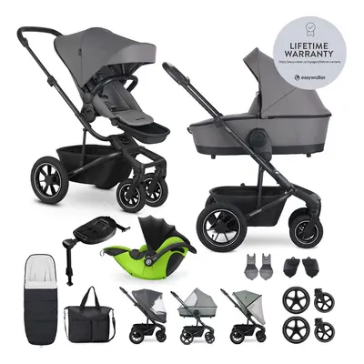 EASYWALKER - Kočárek kombinovaný Harvey? Pebble Grey XXL AIR + KIDDY Evoluna i-size 2 + základna