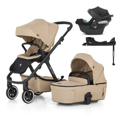 PETITE&MARS - Kočárek kombinovaný ICON 2v1 Mocha Beige LITE AIR + CYBEX Aton B2 i-Size + základn