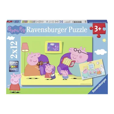 RAVENSBURGER - Prasátko Peppa 2x12 dílků