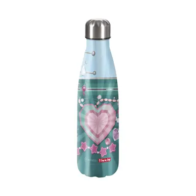 HAMA - Izolovaná láhev na nápoj z nerezové oceli 0,5 l, Glitter Heart Hazle