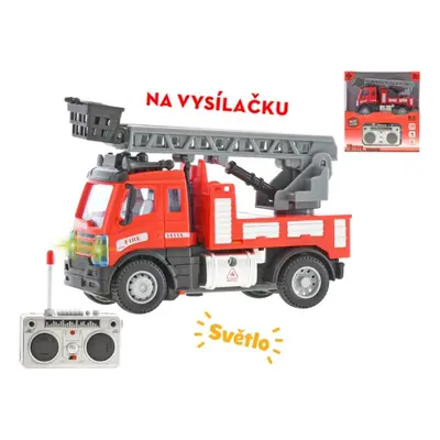 MIKRO TRADING - R/C auto hasičské se žebříkem 13cm 1:64 plná funkce na baterie se světlem 27MHz 