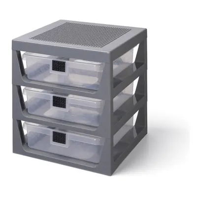 LEGO STORAGE - organizér se třemi zásuvkami - tmavě šedá