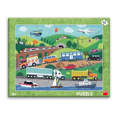 DINO - Dopravní Prostředky 40 Deskové Puzzle