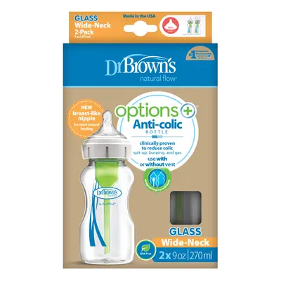 DR.BROWNS - Láhev antikolik Options+ široké hrdlo 2x270ml sklo (WB92700)