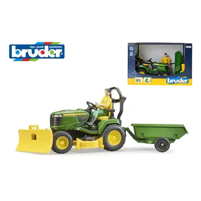 MIKRO TRADING - Bruder traktor zahradní John Deere X949 15cm na volný chod s postavičkou a doplň