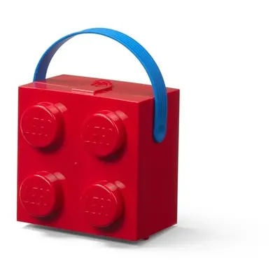 LEGO STORAGE - box na svačinu s rukojetí 165x165x117 mm - červený