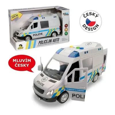 MADE - Auto policejní dodávka na setrvačník se zvukem