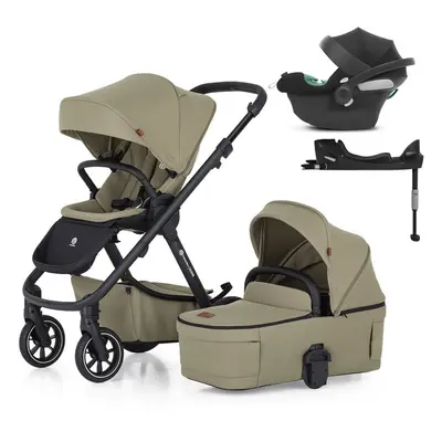 PETITE&MARS - Kočárek kombinovaný ICON 2v1 Mossy Green LITE RWS + CYBEX Aton B2 i-Size + základn