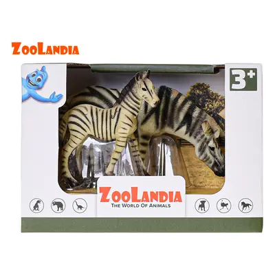 MIKRO TRADING - Zoolandia zebra s mládětem 5-12cm v krabičce