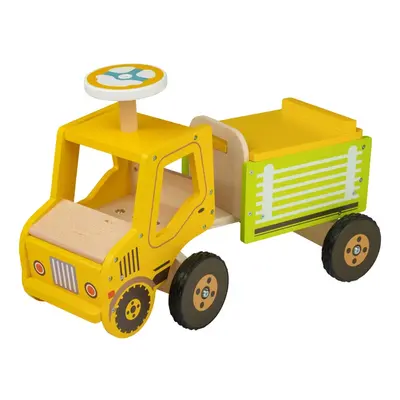 KidLand Dřevěné odrážedlo Ride-On Traktor žluté