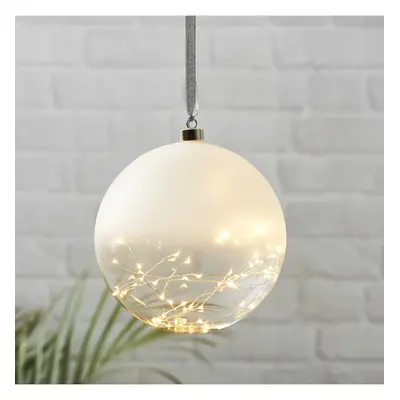 Skleněná LED světelná dekorace průměr 20 cm Star Trading Glow - polomatná