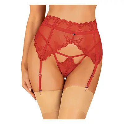 Smyslný podvazkový pás Lonesia garter belt - Obsessive Barva: červená