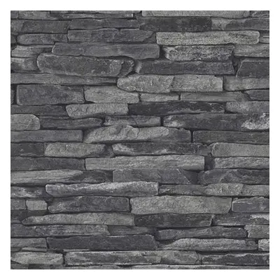 Vliesové tapety na zeď Wood´n Stone 91422-4, kámen skládaný šedý, rozměr 10,05 m x 0,53 m, A.S.C