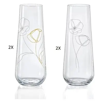 Crystalex sklenice na prosseco Stemless luční kvítí 250 ml 4 KS